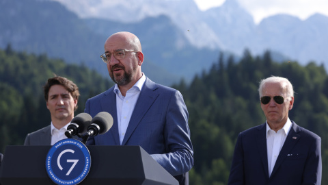 El presidente del Consejo Europeo, Charles Michel, durante la cumbre del G7 en Baviera, Alemania.