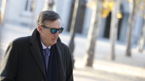 El ex gerente del Canal de Isabel II, Ildefonso de Miguel a su llegada a la Audiencia Nacional, para prestar declaración como imputado por el caso Lezo. EFE/ Javier Lizon