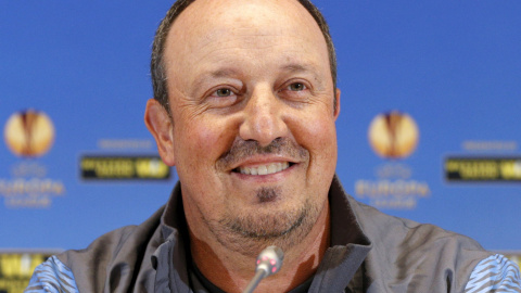 Rafa Benítez durante una rueda de prensa con el Nápoles. /REUTERS