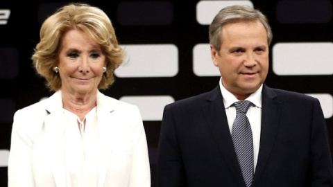 Aguirre y Carmona, en el debate de Telemadrid. Imagen: EFE