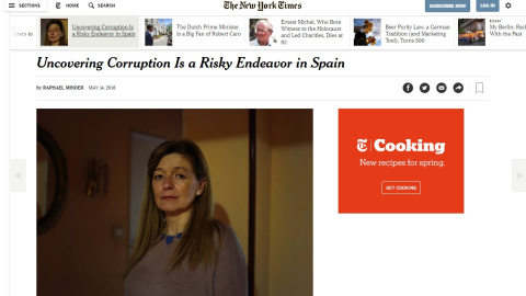 Crónica del medio estadounidense 'The New York Times' en la que se hace eco del desamparo que sufren los denunciantes de corrupción en España.