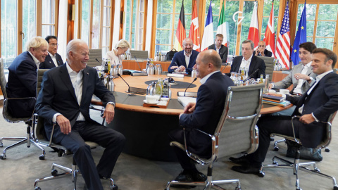 Los líderes del G7 durante su reunión en Elmau, Alemania.