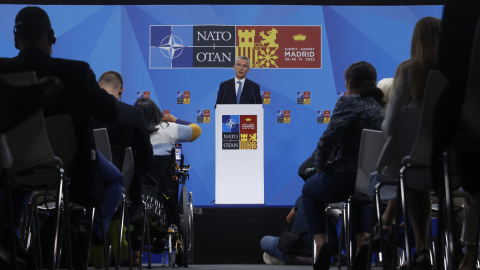 El secretario general de la OTAN, Jens Stoltenberg, en la primera jornada de la cumbre de la OTAN que se celebra este miércoles 29 de junio de 2022 en el recinto de Ifema, en Madrid.