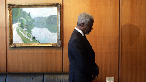 Kofi Annan, en la sede de la ONU en septiembre de 2004. EFE/EPA/JASON SZENES