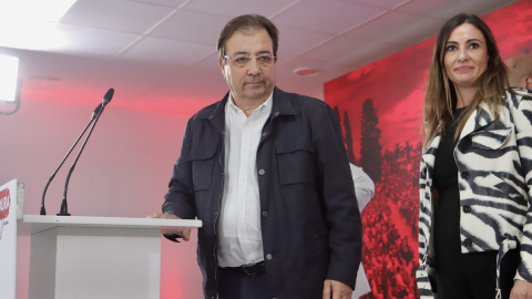 Guillermo Fernández Vara durante el seguimiento de la jornada electoral en la sede del PSOE de Mérida, a 28 de mayo de 2023.