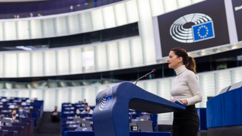 29/06/2022 La eurodiputada de Unidas Podemos, Sira Rego, en el Parlamento Europeo, en Francia, Estrasburgo, a 18 de enero de 2022.