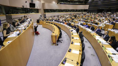 Imagen de la votación de este jueves en el Parlamento Europeo. MRR.