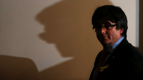 Puigdemont, en Bruselas tras su comparecencia. REUTERS/Francois Lenoir