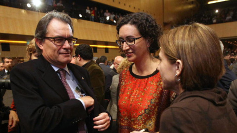 Artur Mas, Marta Rovira y Carme Forcadell. EFE