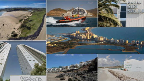 Urbanizaciones, campos de golf, complejos hoteleros, edificios a pie de playa  han destruido la flora y fauna de las costas españolas