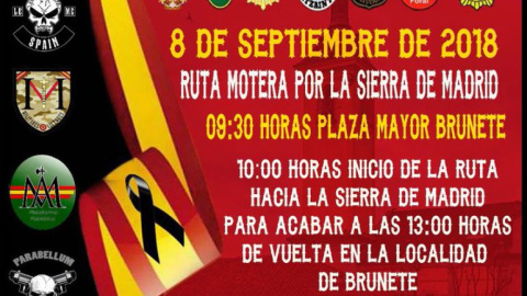 Cartel de la concentración motorista en Brunete