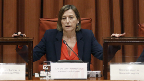 Carme Forcadell, en el Parlament. EFE/Archivo