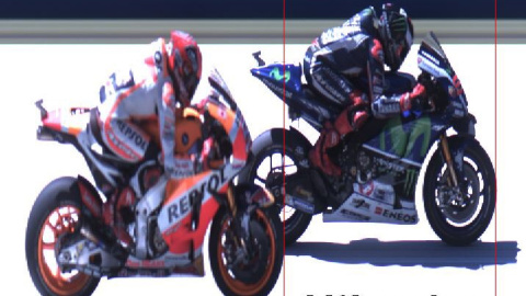 Así de ajustada ha sido la victoria de Jorge Lorenzo sobre Marc Márquez en Mugello. @MotoGP