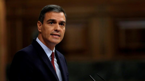 22/07/2019.- El candidato socialista a la Presidencia del Gobierno, Pedro Sánchez, durante su intervención en la primera jornada del debate de investidura que afronta el líder socialista y que puede desembocar en su elección como presidente