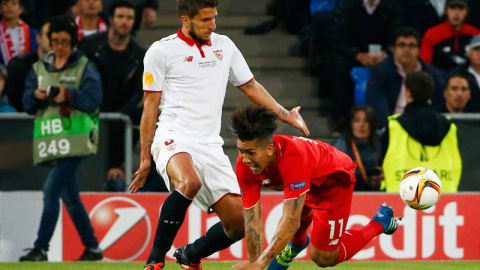 El jugador del Sevilla durante la reciente final de la Europa League. / REUTERS