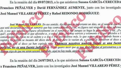 Transcripción judicial de una de las conversaciones de Villarejo con sus clientes, propietarios de la lujosa urbanización La Finca.