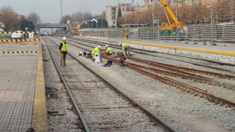 Obras del AVE entre Antequera y Málaga.