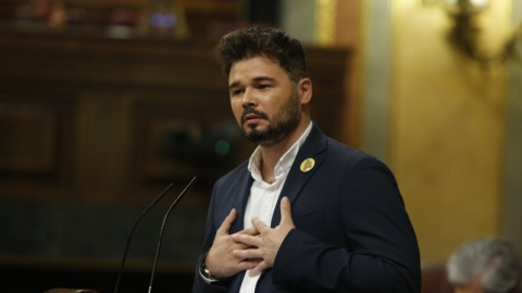 Gabriel Rufián durante el debate de investidura del martes 23 de julio de 2019.