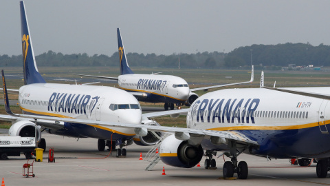 Aviones de Ryanair en el aeropuerto de Weeze (Alemania), en una imagen de archivo. / REUTERS - WOLFGANG RATTAY