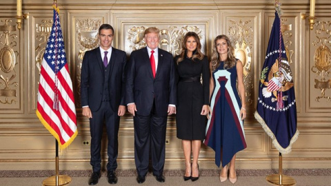 Donald Trump recibe a Pedro Sánchez en la Casa Blanca. TWITTER/@desdelamoncloa