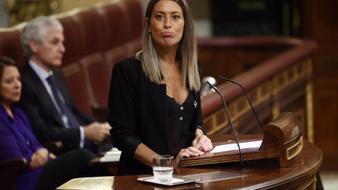 La portavoz de Junts en el Congreso, Míriam Nogueras, interviene durante una sesión plenaria en el Congreso de los Diputados, a 21 de junio de 2022, en Madrid.