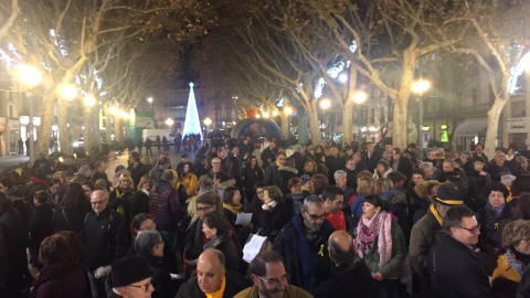 Concentració a Figueres en solidaritat amb els presos polítics, convocada per ANC, Òmnium Cultural i CDR / Públic