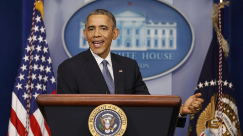 Barack Obama, durante la rueda de prensa en la Casa Blanca. - REUTERS