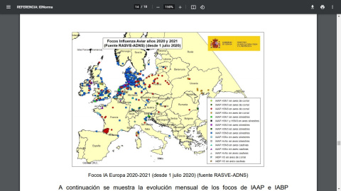 05/02/2021. Mapa europeo sobre la gripe aviar. - Ministerio de Agricultura