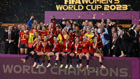 Las futbolistas de la selección española de fútbol tras ganar el Mundial en Australia, a 20 de agosto de 2023.