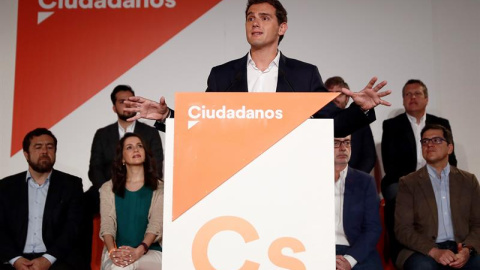 El presidente de Ciudadanos Albert Rivera durante su intervención en la reunión extraordinaria del Consejo General de Ciudadanos, en la que los dirigentes consultados por Efe dan por hecho que en la nueva dirección estarán el exsocialista J