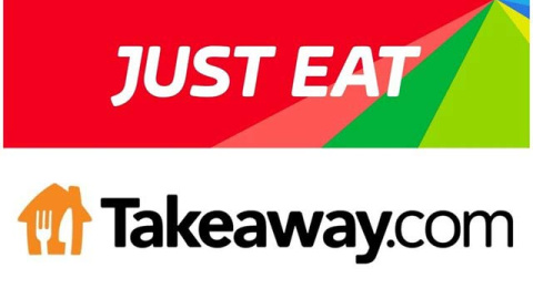 Logos de Just Eat y Takeaway.com. (EP)