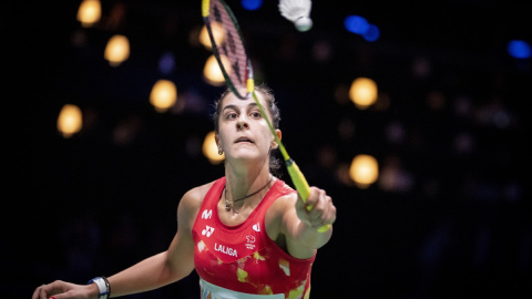 La española Carolina Marin durante la final femenina del Campeonato del Mundo de Bádminton.