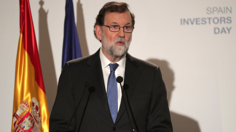 El presidente del Gobierno, Mariano Rajoy,durante su intervención en la inauguración de la VIII edición del Spain Investors Day. EFE/Zipi