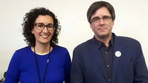 Marta Rovira i Carles Puigdemont a Brussel·les