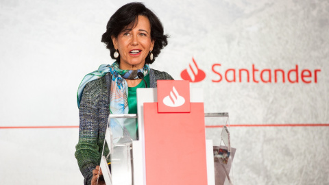 La presidenta del Banco Santander, Ana Botín, en la presentación de los resultados de la entidad en 2020.