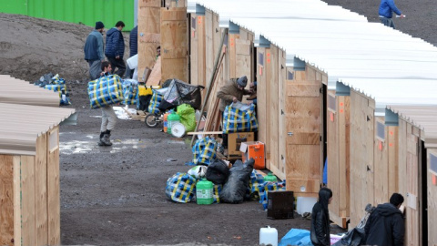 Imagen del campamento de refugiados de Grande-Synthe, en Dunkerque, junto a la frontera belga. AFP / FRANCOIS LO PRESTI