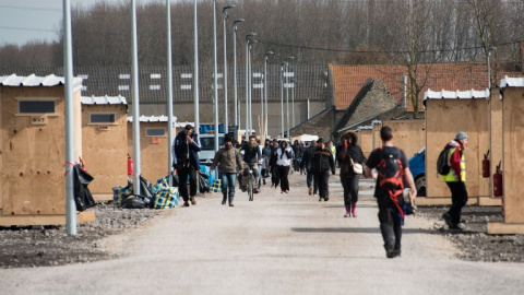 Imagen del campamento de refugiados de Grande-Synthe, en Dunkerque, junto a la frontera belga. AFP / DENIS CHARLET