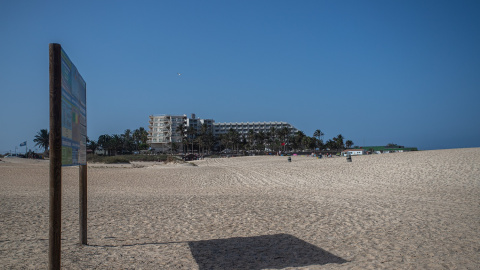 El hotel Riu Tres Islas en las Grandes Playas de Corralejo.