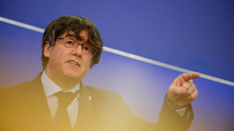 El expresidente catalán Carles Puigdemont este miércoles en Bruselas.