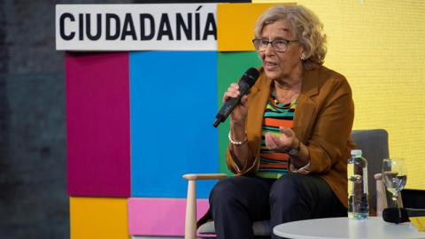 03/10/2018.- La Alcaldesa de Madrid, Manuela Carmena, durante la inauguración de IV Encuentro de Cultura y Ciudadanía, en el centro cultural Daoiz y Velarle de Madrid.-EFE/ Santi Donaire