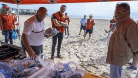 La playa de Tregandín acoge una jornada de limpieza de basura marina