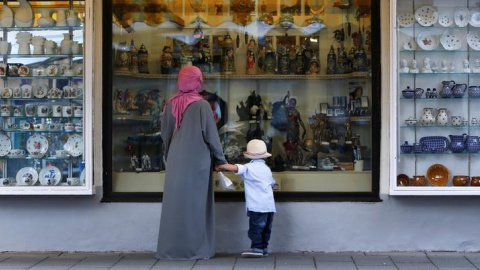 Una mujer con burka en Alemania. Reuters