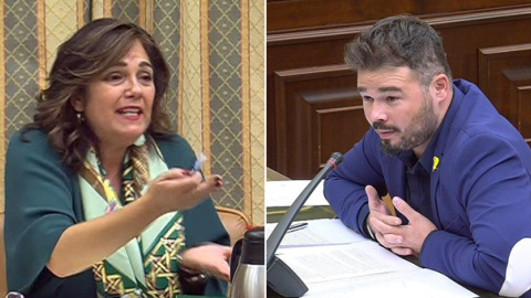 Beatriz Escudero, diputada del PP, y Gabriel Rufián, de ERC.