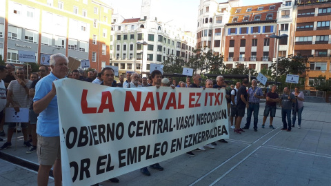 Manifestación de trabajadores del astillero La Naval, de Sestao. E.P.