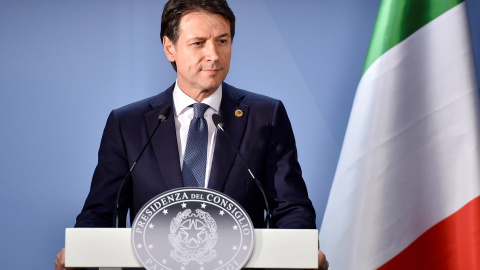 El primer ministro italiano, Giuseppe Conte, en una comparecencia tras la cumbre de la UE de junio de 2018, en Bruselas. REUTERS/Eric Vidal