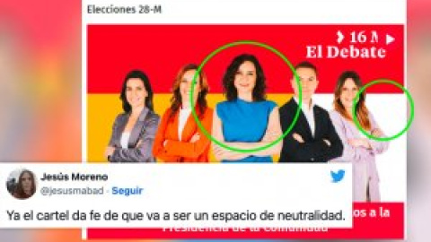 "¿Ayuso era candidata o moderadora?": críticas a la bochornosa imagen con la que Telemadrid promocionó su debate electoral