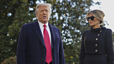 Fotografía de archivo del expresidente de EEUU Donald Trump junto a la ex primera dama Melania Trump.