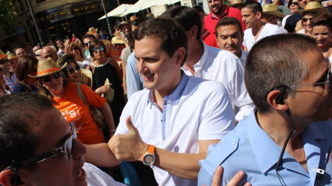 El presidente de Ciudadanos, Albert Rivera, en su internvención en Córdoba. EUROPA PRESS.