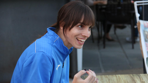 Alba Palacios, primera jugadora trans de una liga de fútbol. Foto de Richi Esquilas