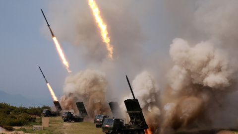 Pruebas con armas en Corea del Norte.